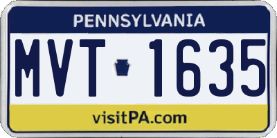 PA license plate MVT1635