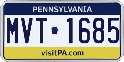 PA license plate MVT1685