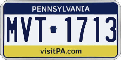 PA license plate MVT1713
