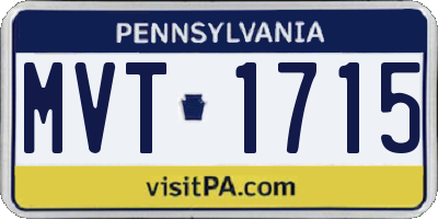 PA license plate MVT1715
