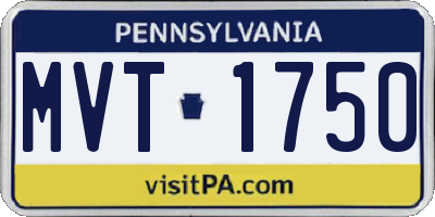 PA license plate MVT1750