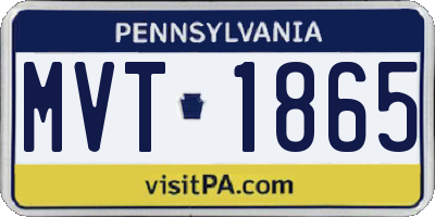 PA license plate MVT1865