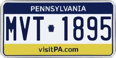 PA license plate MVT1895