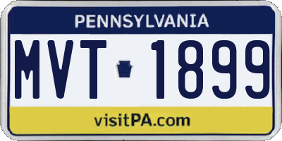PA license plate MVT1899