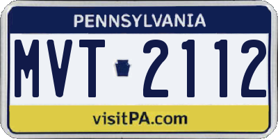 PA license plate MVT2112
