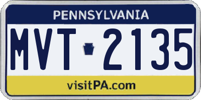 PA license plate MVT2135
