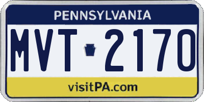 PA license plate MVT2170