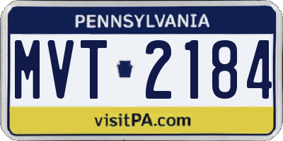 PA license plate MVT2184