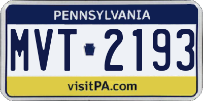 PA license plate MVT2193