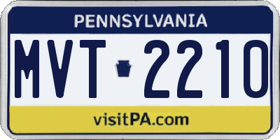 PA license plate MVT2210