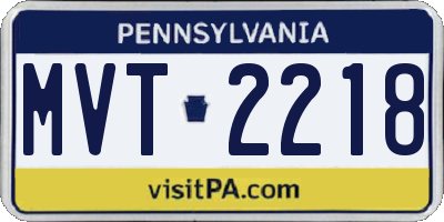 PA license plate MVT2218