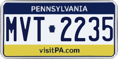 PA license plate MVT2235