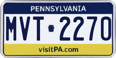 PA license plate MVT2270