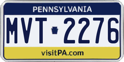 PA license plate MVT2276