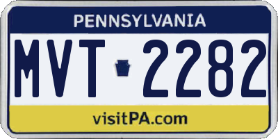 PA license plate MVT2282