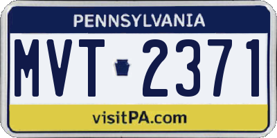 PA license plate MVT2371