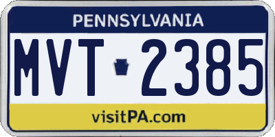 PA license plate MVT2385