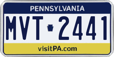 PA license plate MVT2441