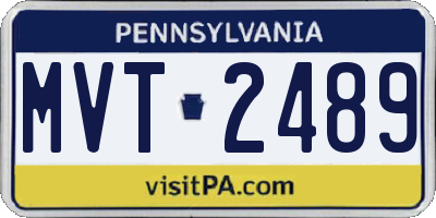 PA license plate MVT2489