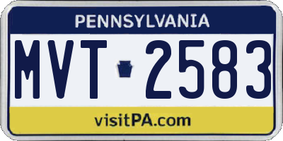 PA license plate MVT2583