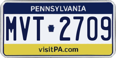 PA license plate MVT2709