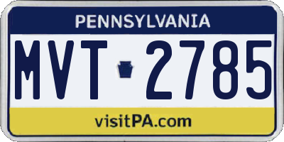 PA license plate MVT2785