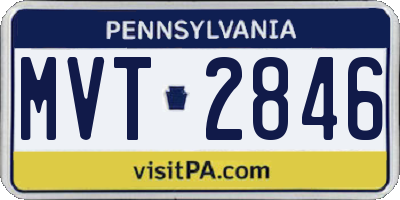 PA license plate MVT2846