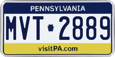 PA license plate MVT2889
