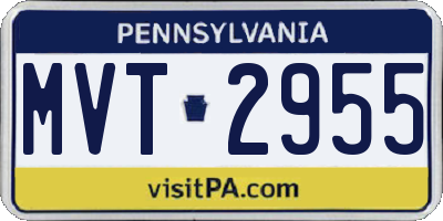 PA license plate MVT2955