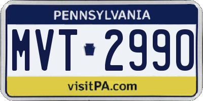 PA license plate MVT2990
