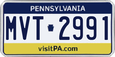 PA license plate MVT2991