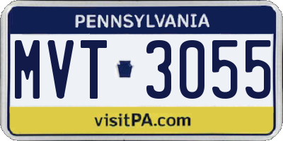 PA license plate MVT3055