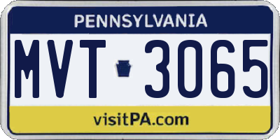 PA license plate MVT3065