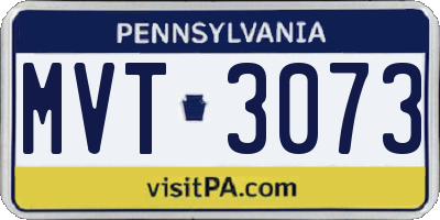 PA license plate MVT3073