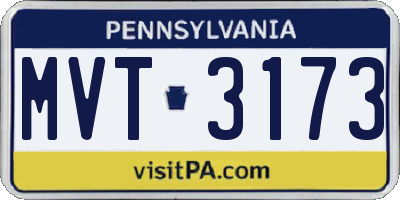 PA license plate MVT3173