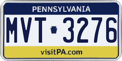 PA license plate MVT3276