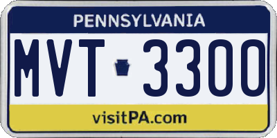 PA license plate MVT3300