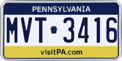 PA license plate MVT3416