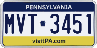 PA license plate MVT3451