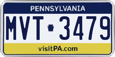 PA license plate MVT3479