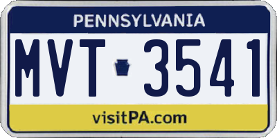 PA license plate MVT3541