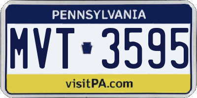 PA license plate MVT3595