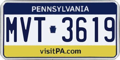 PA license plate MVT3619