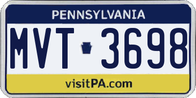 PA license plate MVT3698