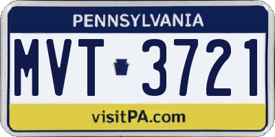 PA license plate MVT3721
