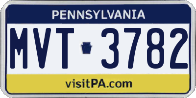 PA license plate MVT3782