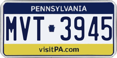 PA license plate MVT3945