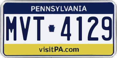 PA license plate MVT4129