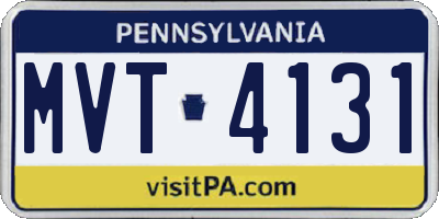 PA license plate MVT4131