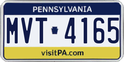 PA license plate MVT4165